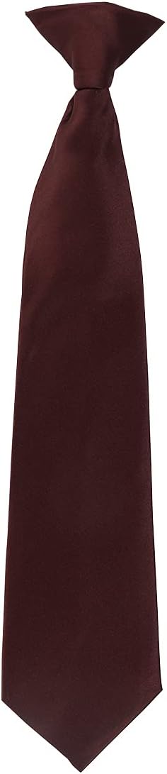 boxed-gifts Boys Clip on Tie Solid Neck Tie for Toddlers, Kids and Teens Up to 15 Years Old