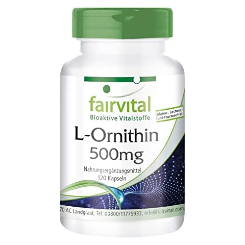L-ornithine 500mg - Vegan - HIGH Dosage - 120 Capsules - Amino Acid Cover