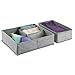 InterDesign Aldo Fabric Dresser drawer Storage Organizer for Underwear, Socks, Bras, Tights, Leggings - Set of 2, Large, 5 Compartments, Gray