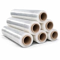 6 Rollen Schwarze Paletten-Stretchfolie 400 Mm Breit, 80 Gauge, über 100 M Lang