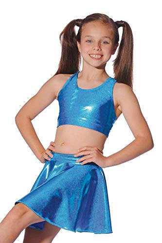 Roch Valley Women Scrop Shiny Metallic Crop Top - Kingfisher, Large