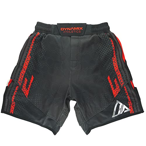 Foto von Dynamix Athletics Hybrid MMA Fight Shorts Sharp - Grappling Kampfsport Fitness Mixed Martial Arts Sport Training Hose für Herren mit MESH-Gewebe (as3, Alpha, l, Regular, Regular, Grau/Schwarz)