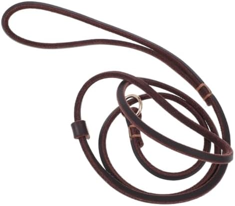 HOOWIFFY Leash Design Comfortable Dogs Small and Medium Leather Dog with Handle Sturdy Brown Leather Material Easy to Control, Walking and Daily Use Your Pet