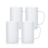 PYD Life Sublimation Glass Blanks Beer Mugs Frosted 18 OZ Coffee Tumblers Cups with Handle for Mug Tumbler Heat Press Printing UV DTF HTV DIY Projects 4 Pack