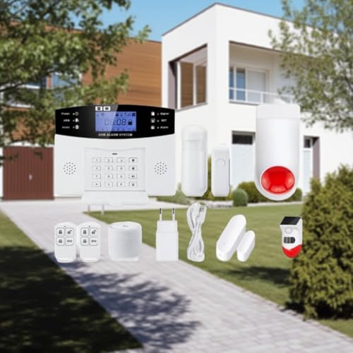 Sistema di sicurezza casa Completo - kit antifurto TUYA Smart Home - Centralina, sirena da interni, sirena da esterno, 5 sensori porta finestra, 2 sensori di movimento, 2 telecomandi