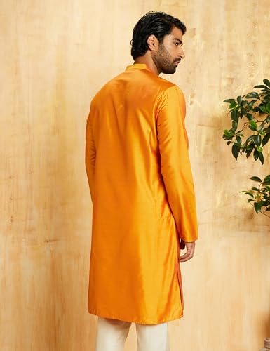 Image of Amazon Brand - Symbol Men Festive Embellished Long Kurta (Regular Fit)