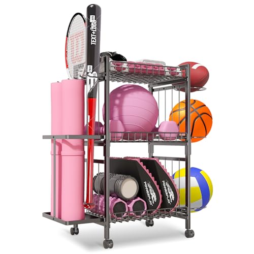 Yoga Mat Storage Rack, Home Gym Storage Rack for Dumbbells Kettle...