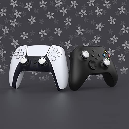Playvital Husky & Kitty Cute Thumb Grip Caps For Ps5/4 Controller, Silicone Analog Stick Caps Cover For Xbox Series X/S, Thumbstick Caps For Switch Pro Controller - Navy Blue & Light Gray #TOP7
