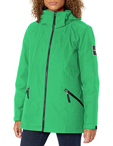 Calvin Klein Women's Zip Front Systems Coat, GRN, S