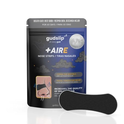 Tiras Nasales Gudslip® – Suministro de 30 Días para Mejorar la Respiración Nasal, Reducir los Ronquidos y Aliviar la Congestión – Cómodas y Efectivas para un Sueño Reparador