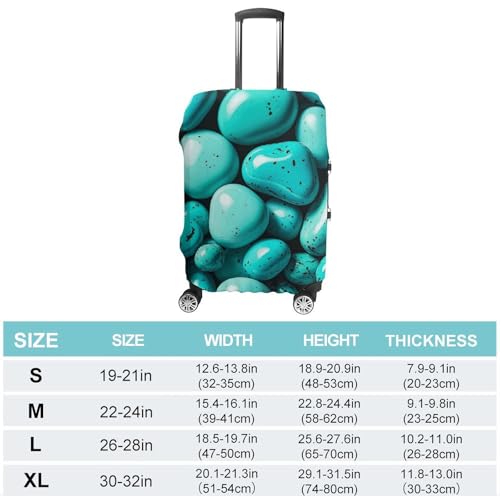 Aqua Blue Turquoise Luggage Covers Tsa Approved Suitcase Cover Elastic Washable Luggage Sleeve Carry on Cover Protector Anti-Scratch Suitcase Protector Fits 19-30 Inch Case(L)2