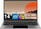 bvate Ordinateur Portable 14 Pouces N4020(jusqu'à 2,9 GHz) 6Go DDR4 Win11 128Go SSD Extension 1To 5G WiFi HDMl FHD PC Portable avec Souris sans Fil QWERTY Clavier AZERTY Membrane du Clavier- Gris