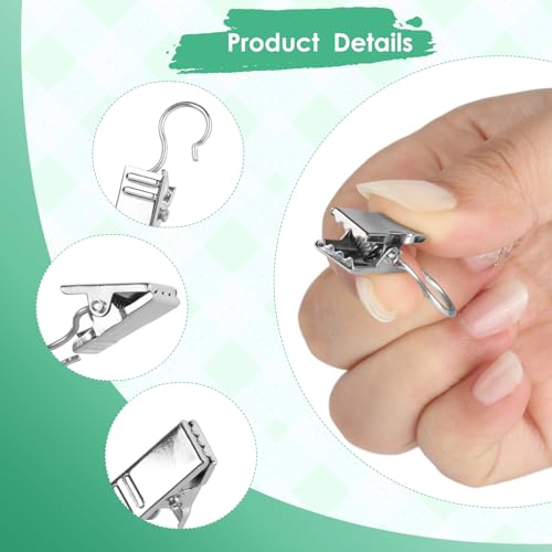 150 Stück Gardinen Clips, Vorhang Clips mit Haken, Edelstahl Kleine Gardinen Klammern, Duschvorhanghaken Clips, Multifunktionale Vorhang Klammern für Schlafzimmer Badezimmer Heimdekoration