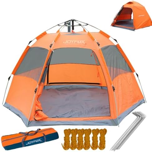 Joyfox Tenda hexagonal extragrande, iglu de acampamento, tenda automática para 5 a 8 pessoas, 280 x 280 x 155 cm