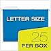 Pendaflex Ready-Tab Reinforced Hanging File Folders, Letter Size, 3 Tab, Assorted Colors, 25/BX (42621)