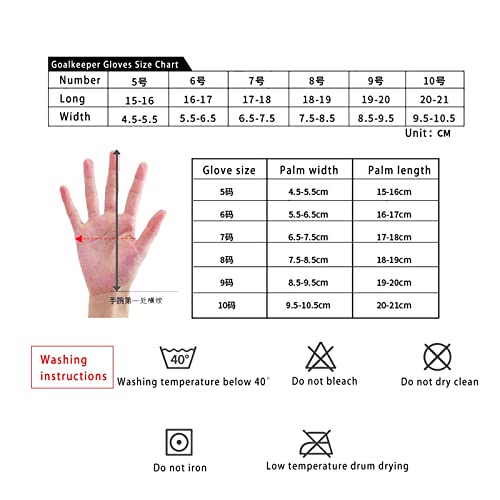 Appleya Kids Soccer Goalie Gloves, Full Finger Hand Protection Children Football Gloves, For Training And Match, Size 6/7/8/9/10 (Color : Black, Size : 7) #TOP3