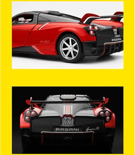 Image of 1:32 Scale Die-Cast Pagani Huayra Model Car - Pull-Back Action, Light & Sound Effects, Openable Doors, Collectible Metal Toy Car for Kids & Adults