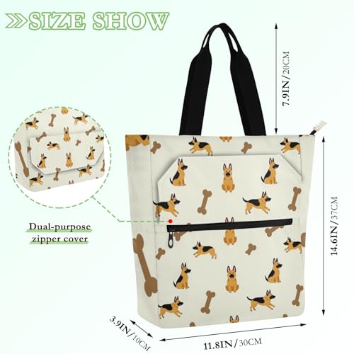 Bolsa de mano para niños con divertido estampado de pastor alemán 4