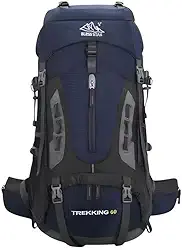 Mochila Cargueira de Trilha Trekking 60L Múltiplos Compartimentos Sistema de Ventilação Ideal para Camping Montanhismo Viagem Esportes Impermeavel