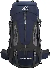 Mochila Cargueira de Trilha Trekking 60L Múltiplos Compartimentos Sistema de Ventilação Ideal para Camping Montanhismo Viagem Esportes Impermeavel