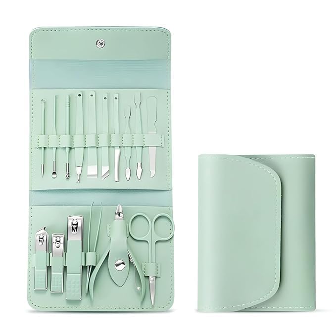 16 in 1 Manicure Set- Professional Manicure Kit Pedicure Kit For Women Men, Stainless Steel Nail Clippers Tools Set For Household, Facial Nail Care Kit with Travel Case (Multi Color)-image-17