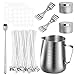 Produktbild Queta DIY Candle Making Kit Kerzen Handwerk Werkzeuge enthalten 1PCS Candle Make Gießtopf 50PCS Candle Wicks, 60pcs doppelseitige Punkte Docht Aufkleber, 3-Loch Candle Wicks Halter,Candle Box, Löffel