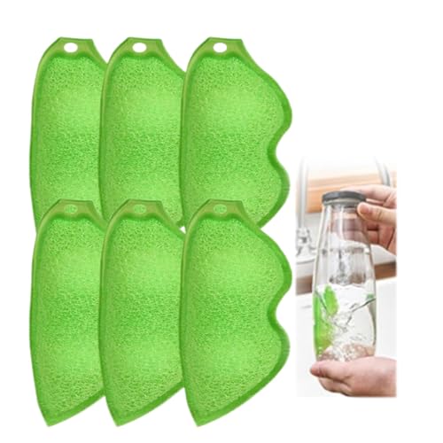 Magic Beans - Limpiador de botellas de 6 unidades, esponja de limpieza de botellas en forma de...