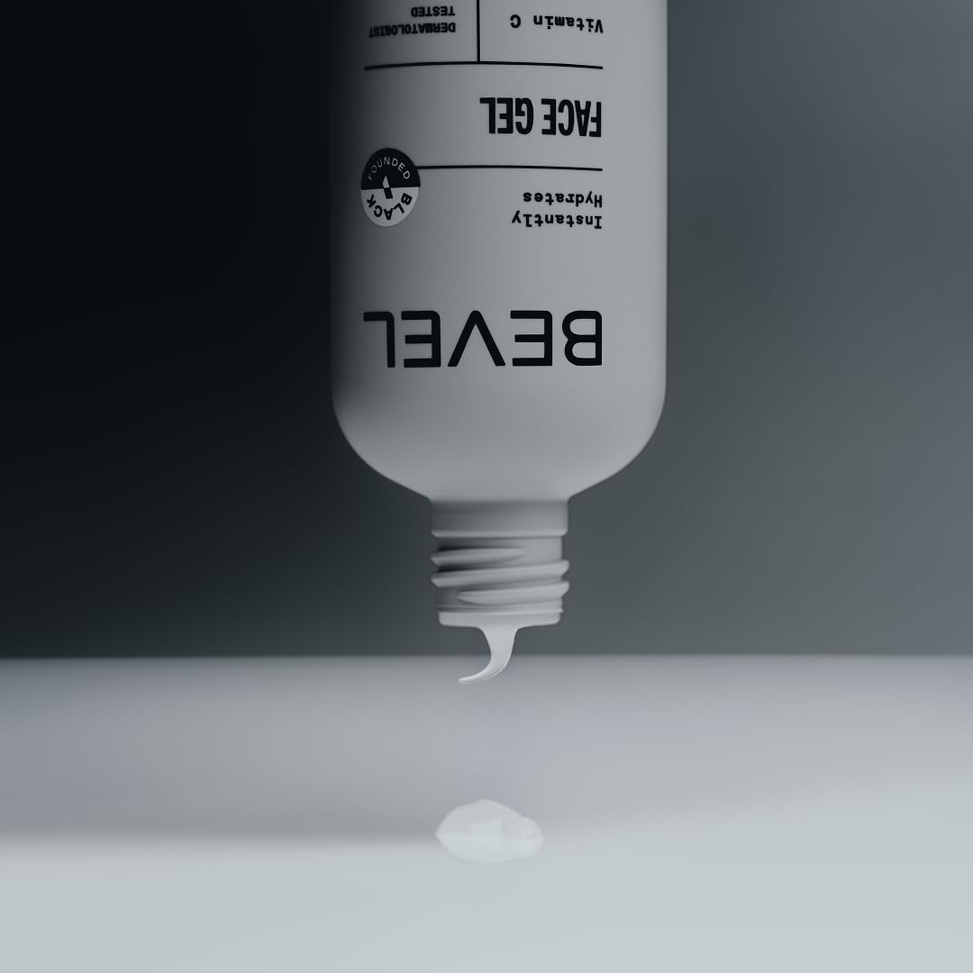Bevel Feuchtigkeitsspendendes Gesichtsgel mit Teebaumöl, Vitamin C und Algenextrakt, hilft Trockenheit und Öligkeit, gut für empfindliche Haut, 118 ml