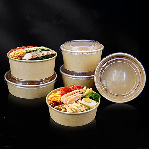 Cuencos de papel grandes contra derrames, recipientes LESIBAG de 45 oz para llevar comida 7
