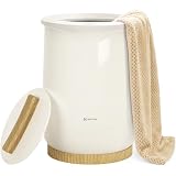 Keenray Towel Warmers, Luxury Bucket Towel Warmer, Large Towel Warmer for Bathroom, Auto Shut Off, Fits Up to Two 40'X70' Oversized Towels, Bathrobes, Blankets, PJ's and More, Creamy White, CL1