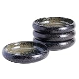 Uaral Japanese Salad Plate,Blue Plates and Bowls Set,Stoneware Plate Set,Appetizer Plates Set of 4,5.5inch,14oz(Nebula Blue)