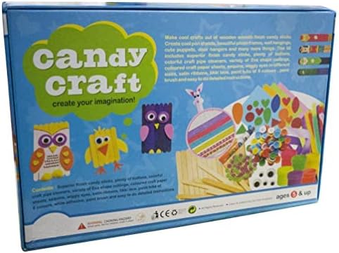 Om Rubber Toy Cloud DIY Candy Craft Hobby Kit, Learn Creativity with This Art & Craft Kit, Best Out of Waste with ice-Cream Sticks Gifting Game for Kids (34)