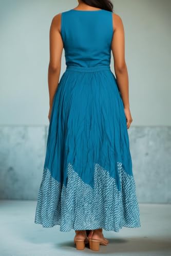 Image of Premium Long Skirt | Stylish Long Crushed Cotton & Unique Prints | Floor Length Skirt for Women | Elastic Waist Premium Maxi Skirt - Comfortable Casual Wear