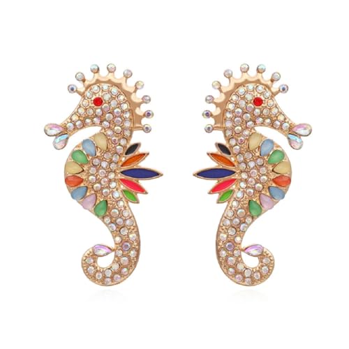 Boucles d'oreilles hippocampe colorées évoquant la douceur des plages ensoleillées