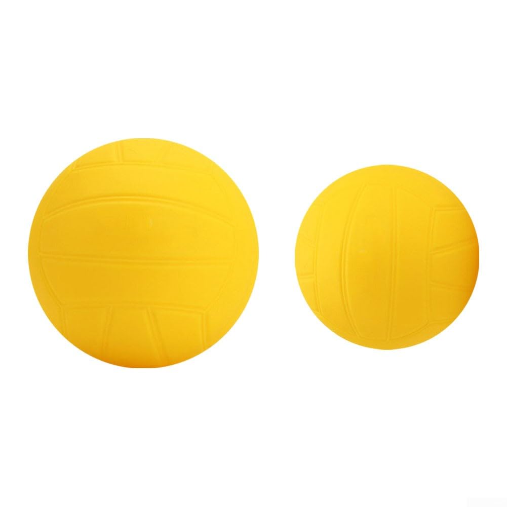HpLive Lot de 2 balles de rechange en PVC souple avec rebond fort, 9 cm et 12,5 cm, jaunes, pour kit de jeu Roundnet, plage et pelouse