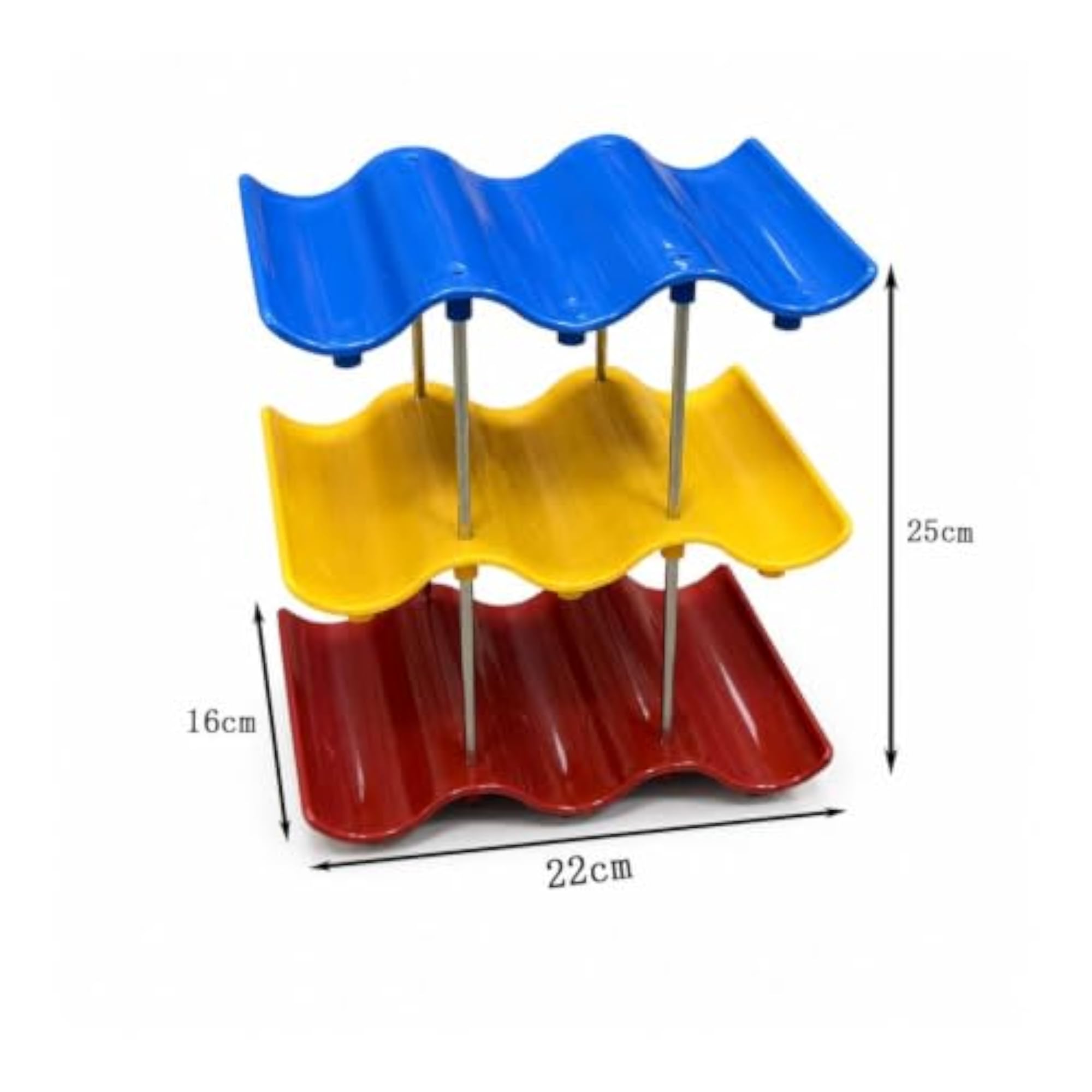Space-Saving Cup Storage Rack with Wave Shelf
