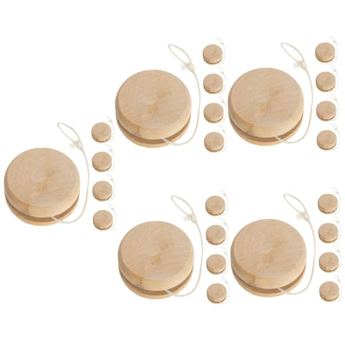Toddmomy 5sets Wooden Yo-yo Balls Juggling Outside Throwing Finger Wood Plaything Small Yo-yos Plain Yo-yo Yo-yo Plaything Funny Yo-yo Yo-yos for Park Party 5pcs*5