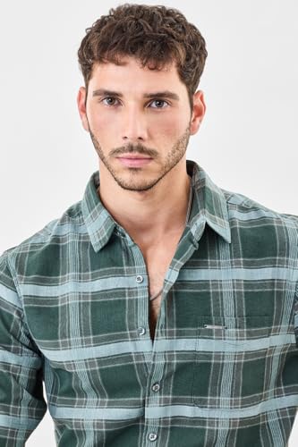 Image of SNITCH Men Casual Shirt | Regular Fit Full Sleeve Spread Collar Checkered Pattern | Durable Cotton Blend & Breathable Fabric Smart Casual Outings