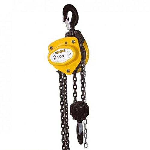 Ayerbe 0003399 Polipasto manual de cadena con capacidad de carga de hasta 2000 Kgs, 6 M...