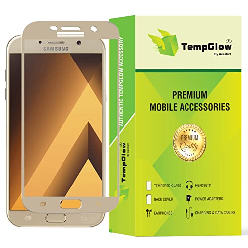 Image of Screen Protector for Samsung Galaxy A9 Pro (Gold) Tempered Glass Edge-to-Edge 6D Screen Guard With Installation Kit