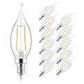 Sigalux Candelabra LED Light Bulbs Dimmable, E12 40 Watt Chandelier CA10 Flame Tip Candle 2700K Warm White,300LM E12 Bulb for Chandeliers, Ceiling Fan, Pendant, 12 Pack