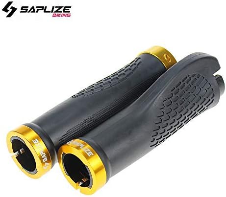 SAPLIZE Bike Handlebar Grips, Multi Colors/Design Optional, Ergonomic Design, Aluminum Double Lock-on, Mountain Bike Grips, MTB BMX Downhill Foldable Urban Bicycles Grips, Scooter Grips