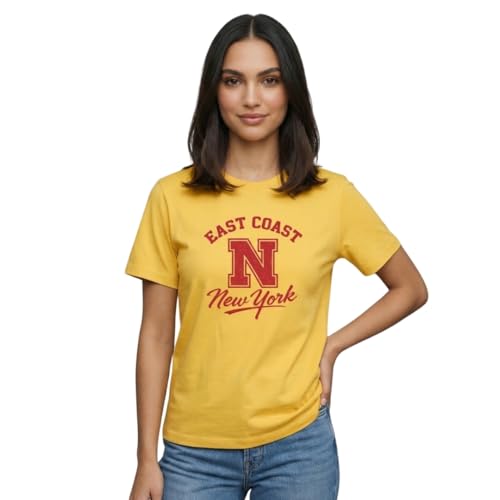 Image of NOBERO 100% Cotton T-Shirts for Women Stylish | Regular Fit | Graphic Printed T Shirts for Women 180 GSM Combed Cotton | Crew Neck Half Sleeve