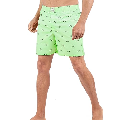 Image of ALPHABETS Men's Cotton Regular Striped Boxer Briefs (Pack of 3) Light Green, Pink, Blue