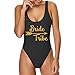 MUZHI Bride Retro One Piece Swimsuit Wifey Squad Swimwear Removable Pad Bathing Suit for Bridal Party Gift (as1, Alpha, l, Regular, Regular, Bridetribeblack)