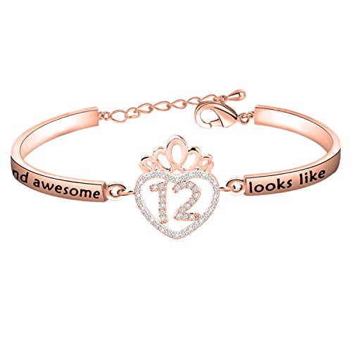 Image of FEELMEM Birthday Gifts Bracelet 12th 13th 16th 18th 30th 40th Crown Queen Charm Bracelet Birthday Gift for Daughter Niece