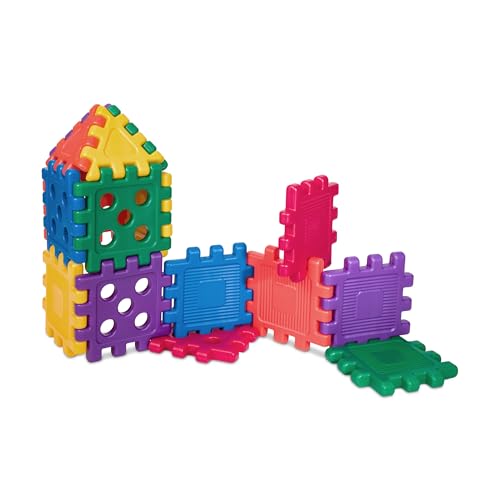 Careplay Oversized Waffle Grid Building Blocks Set 12x12 Inch Design Easy-to-Use Building Toys for Toddlers and Kids 16 Piece Set Ages 18 Months to 5 Years 10 Year Assurance
