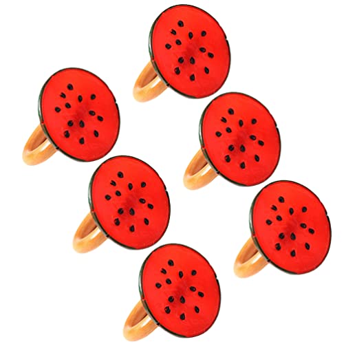 Watermelon Serviette Ring 6Pcs Watermelon Napkin Rings Fruit Napkin Holder Buckles Plastic Fruit Serviette Rings Easter Napkin Buckle For Wedding Party Holiday Table Accessories #TOP25