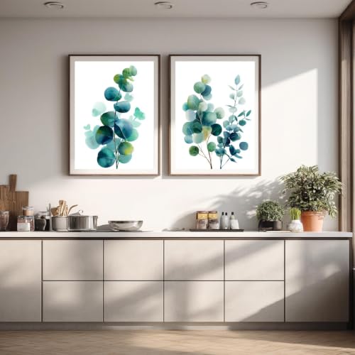Plantes vertes eucalyptus feuilles affiche pour masquer un mur vide