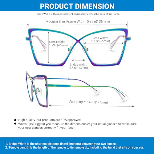 Image of VOOGLAM Butterfly Blue Light Glasses for Women Anti Eyestrain Dry Eyes Computer Phone TV Eyewear Felicja